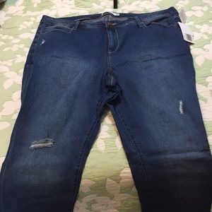 JustFab Raw Hem Skinny Jeans, 22W